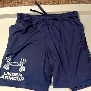 Under Armour Youth size XL blue dri-fit shorts.